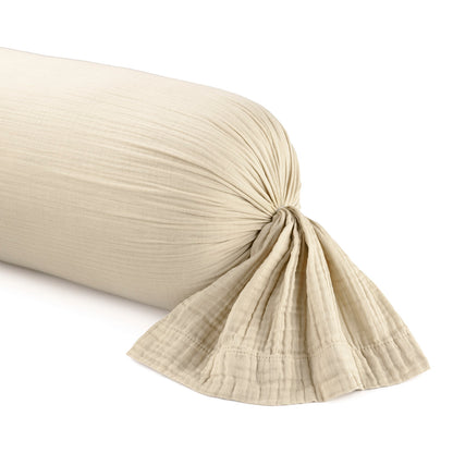Pillowcase(s) cotton gauze - Uni Taupe 43 x 210 cm
