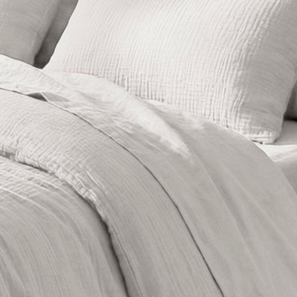 Duvet cover + pillowcase baby cotton gauze - Uni White 02