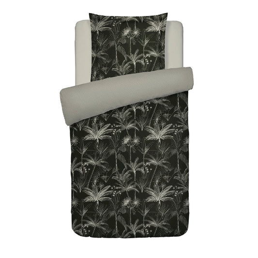 Duvet cover + pillowcase cotton satin - Eden noir Black