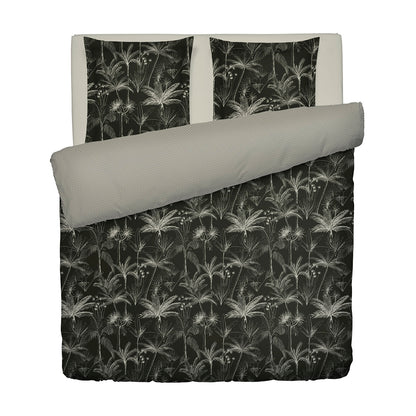 Housse de couette + taie d'oreiller satin de coton - Eden noir Noir