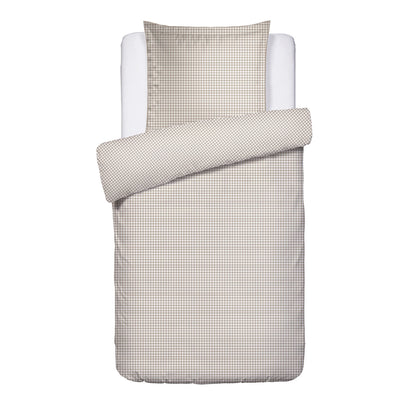 Duvet cover + pillowcase cotton satin - Elégance brisée Taupe 140 x 200 cm + 63 x 63 cm