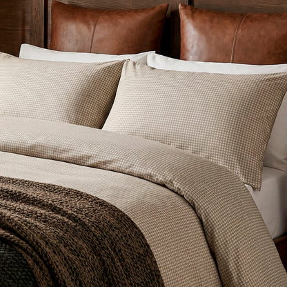 Duvet cover + pillowcase cotton satin - Elégance brisée Taupe
