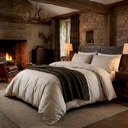 Duvet cover + pillowcase cotton satin - Elégance brisée Taupe