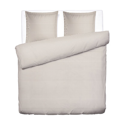 Duvet cover + pillowcase cotton satin - Elégance brisée Taupe 260 x 240 cm + 2 x (63 x 63 cm)