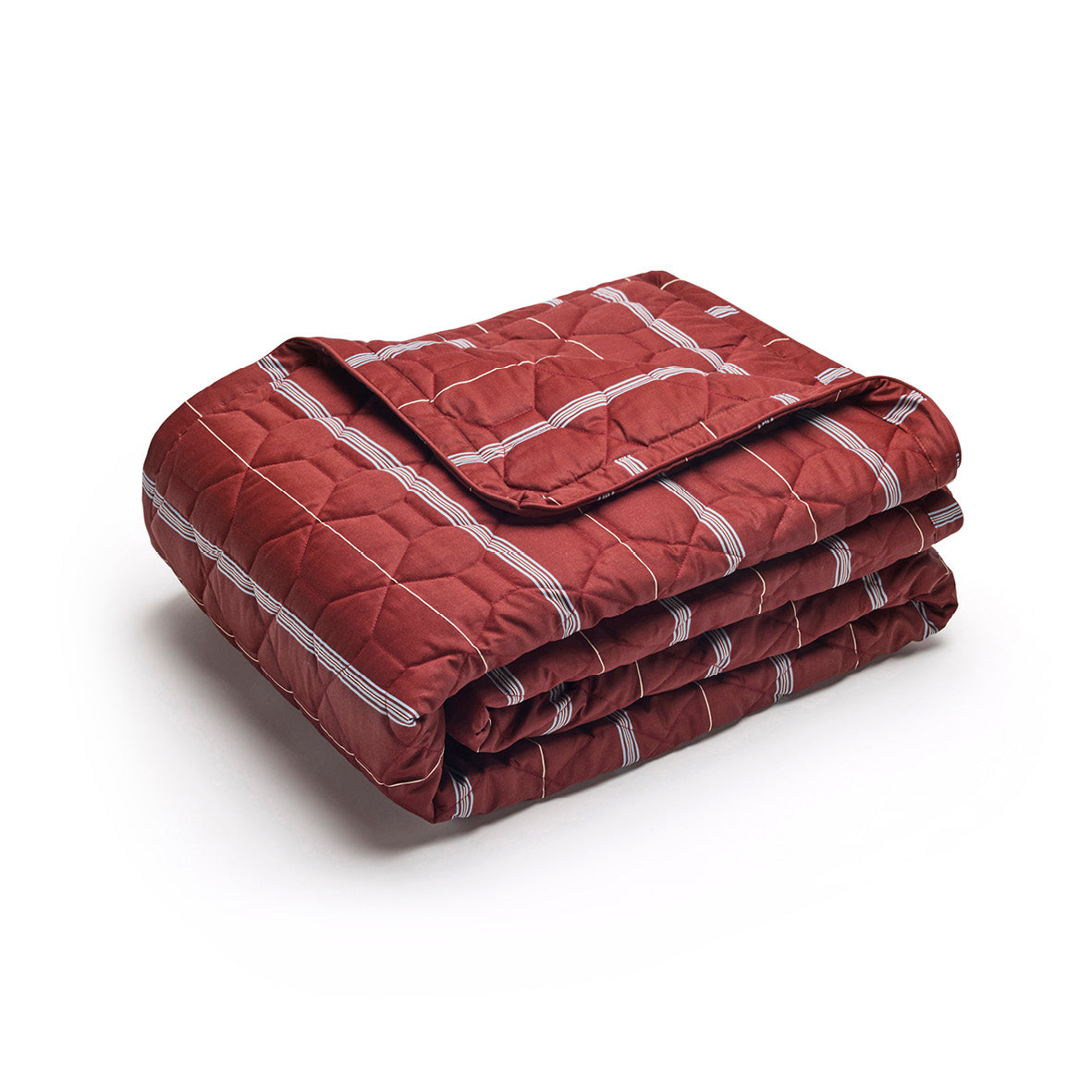 Bedspread cotton satin - Elior Burgundy - 220 x 250 cm