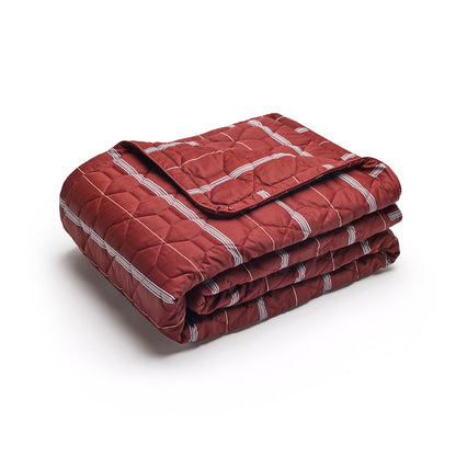 Bedspread cotton satin - Elior Burgundy - 220 x 250 cm