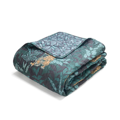 Couvre-lit satin de coton - Jaro Bleu - 220 x 250 cm