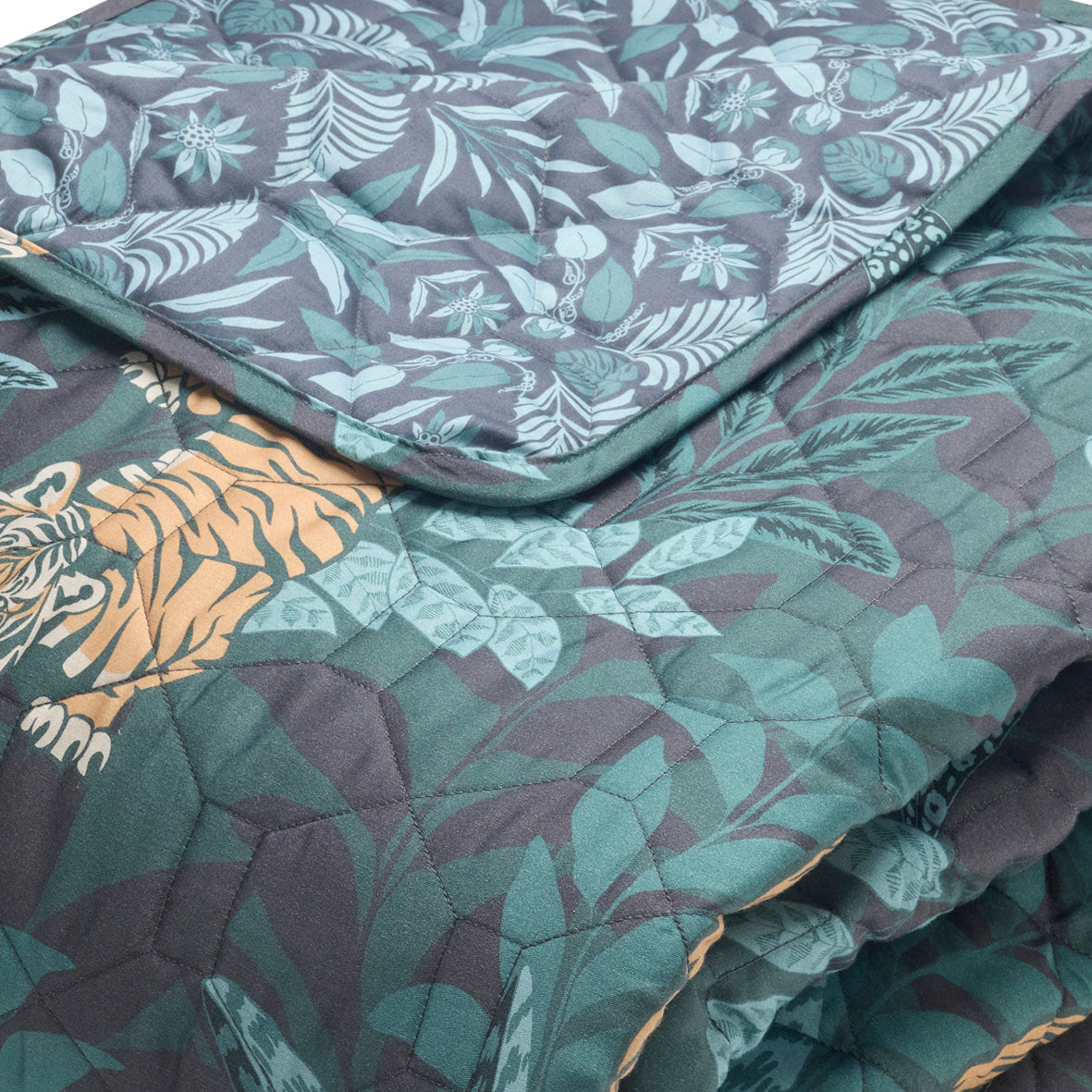 Couvre-lit satin de coton - Jaro Bleu - 220 x 250 cm