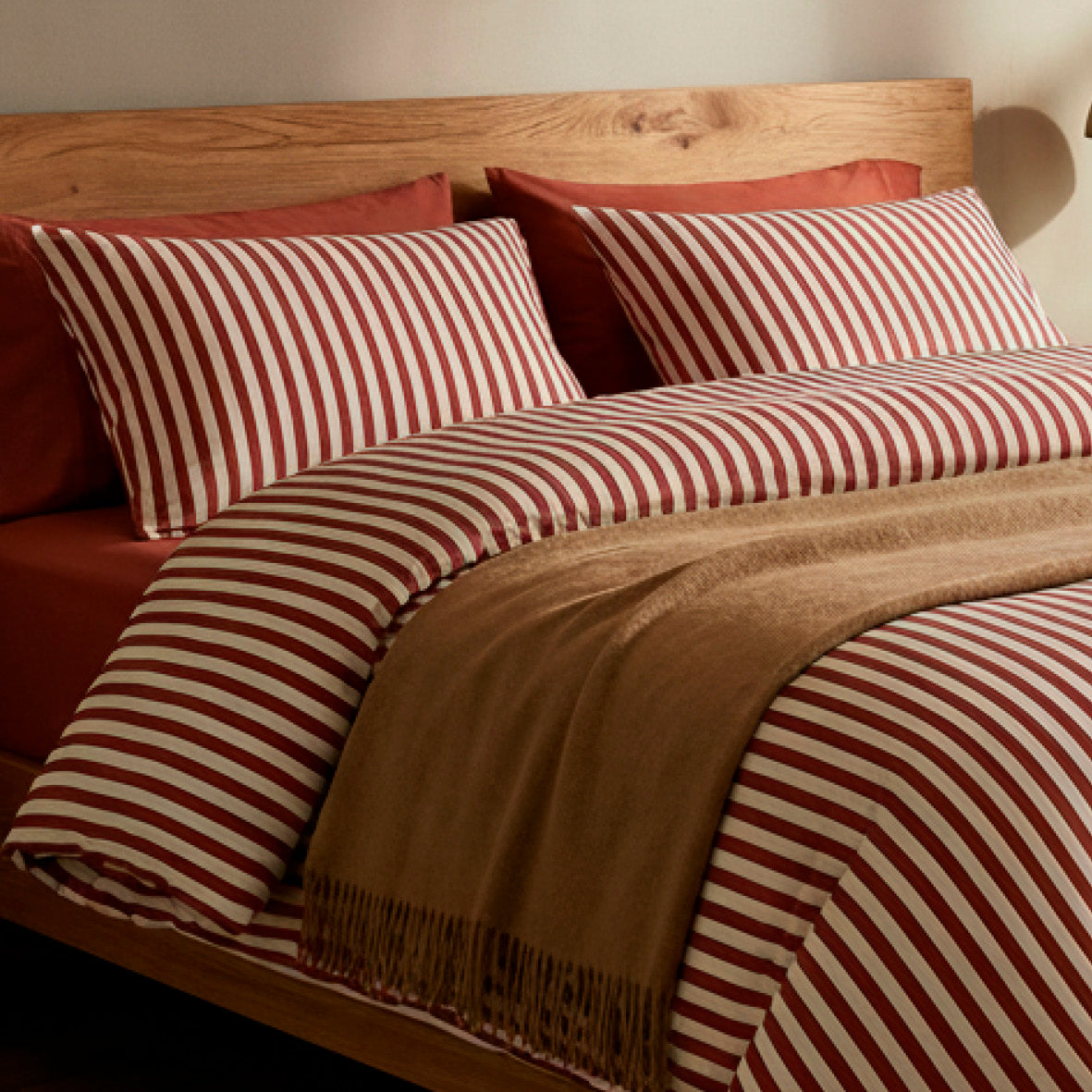 Duvet cover + pillowcase cotton satin - Tyra Red