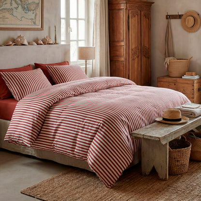 Duvet cover + pillowcase cotton satin - Tyra Red