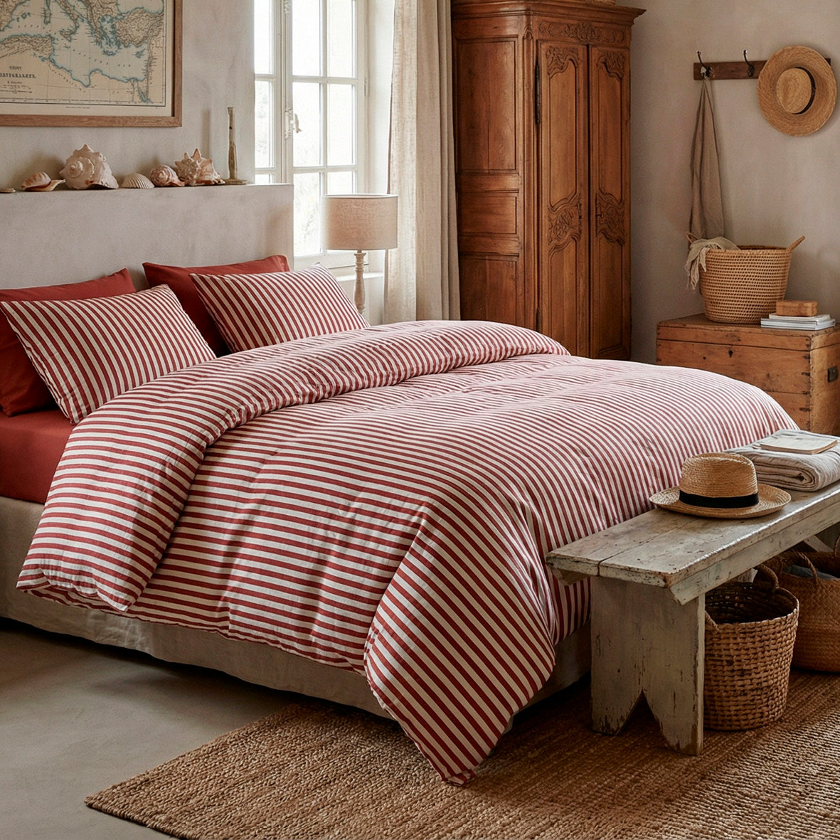 Pillowcase cotton satin - Tyra Red