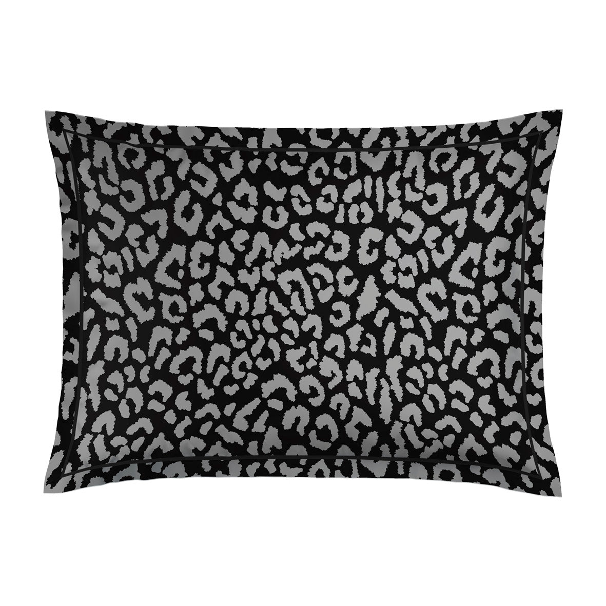 Pillowcase cotton satin - Dobby stripe woven / Noir fauve Black
