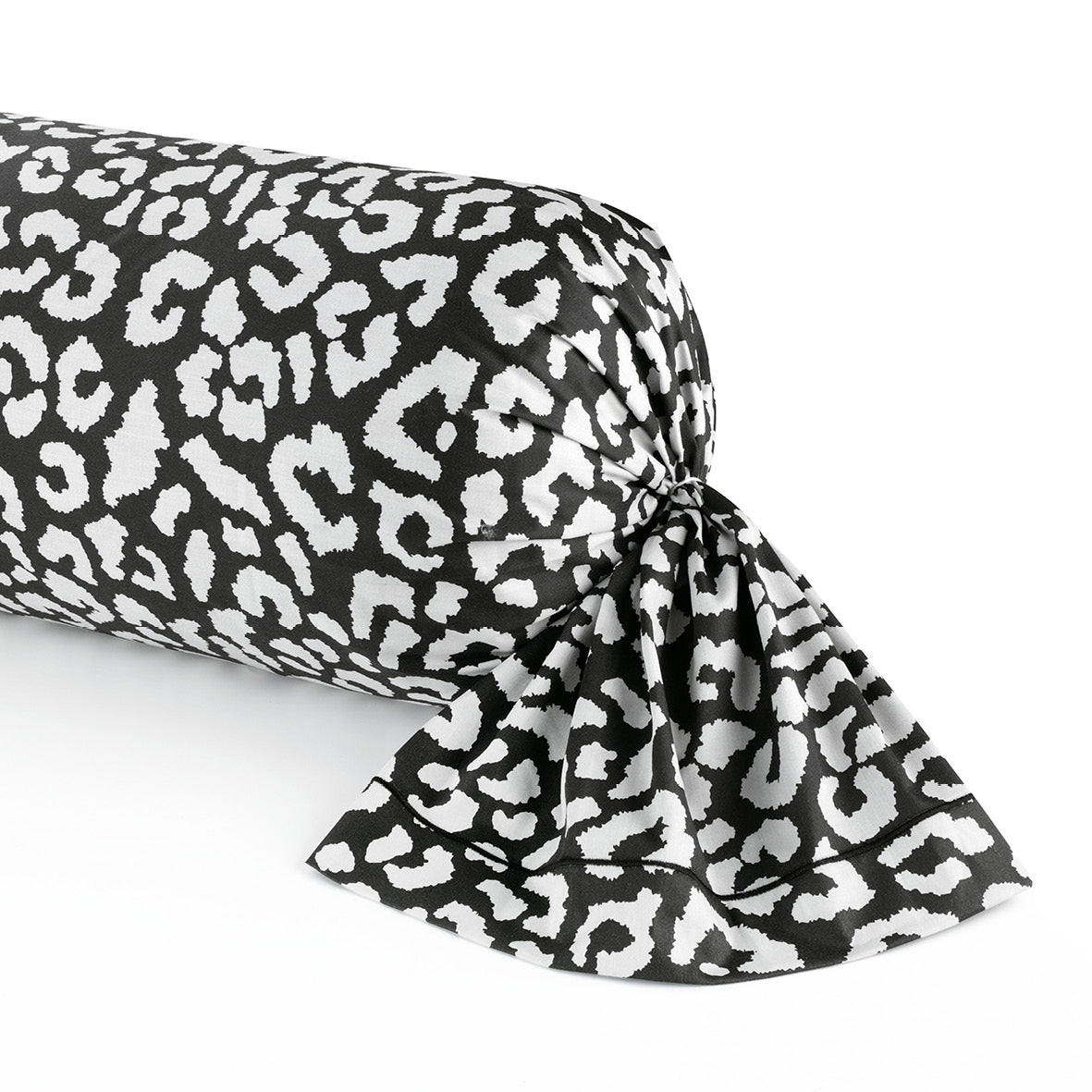 Pillowcase cotton satin - Noir fauve Black 43 x 210 cm
