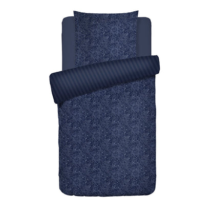 Duvet cover + pillowcase cotton satin - Mystère indigo Blue