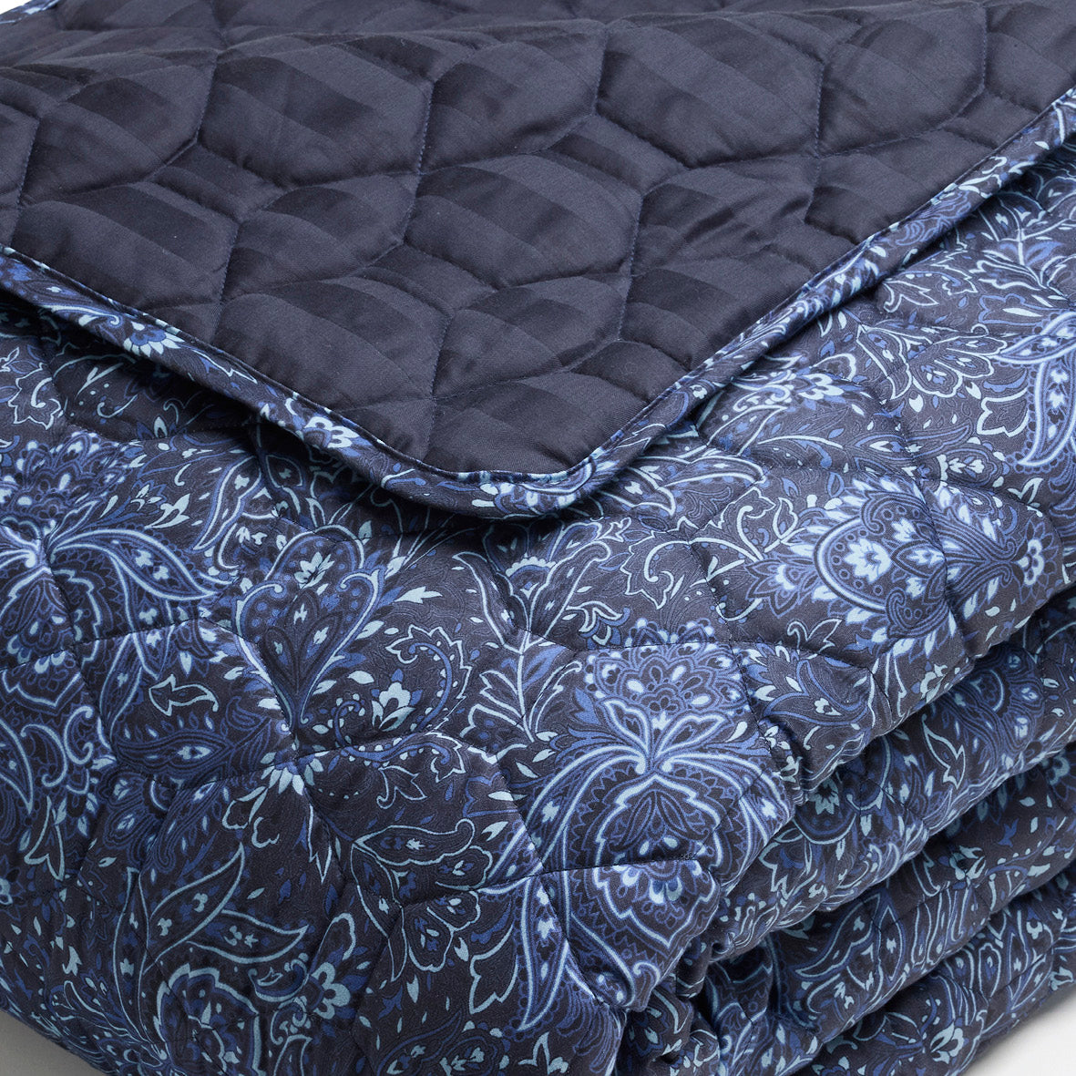 Bedspread cotton satin - Mystère indigo Blue - 220 x 250 cm