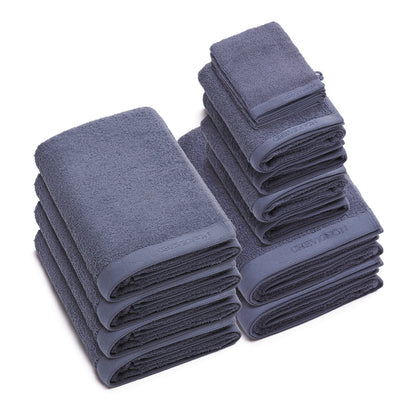 Complete bath linen set combed cotton LT - Lagon - 14 pieces