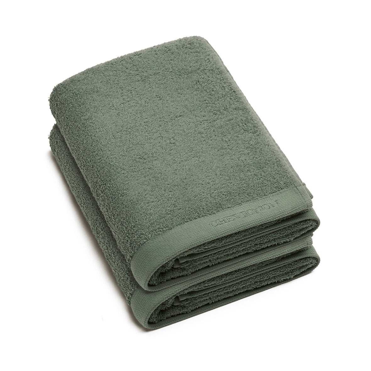 Bath towel combed cotton LT - Lagon - 2 x (70 x 140 cm) Sage green