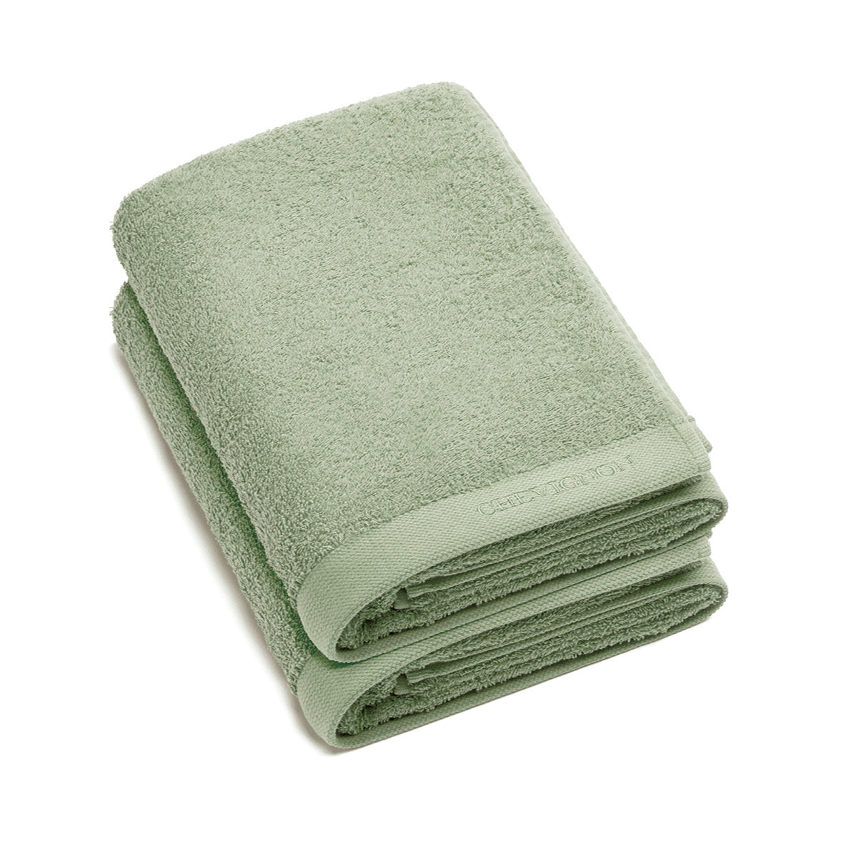 Bath towel combed cotton LT - Lagon - 2 x (70 x 140 cm) Almond green