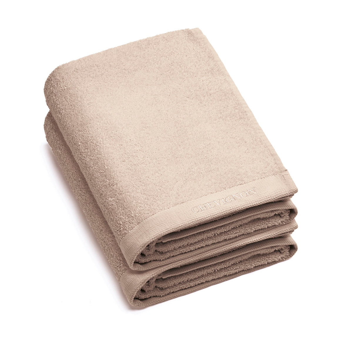 Bath towel combed cotton LT - Lagon - 2 x (70 x 140 cm) Taupe