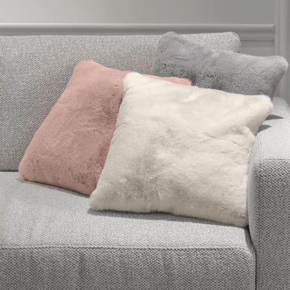 Cushion cover fake fur white : 40 x 40 cm