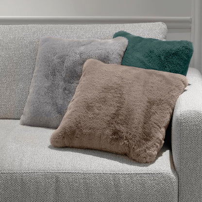 Cushion cover fake fur beige : 40 x 40 cm