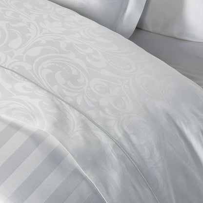 Duvet cover + pillowcase baby cotton satin - Jacquard woven - Victorian white