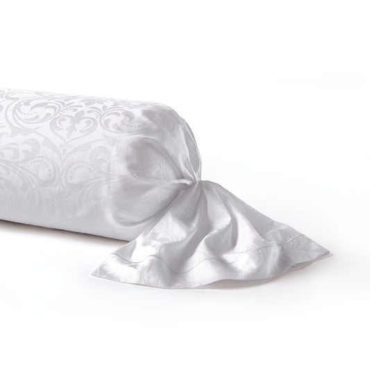 Bolster pillowcase - Jacquard woven - Victorian white