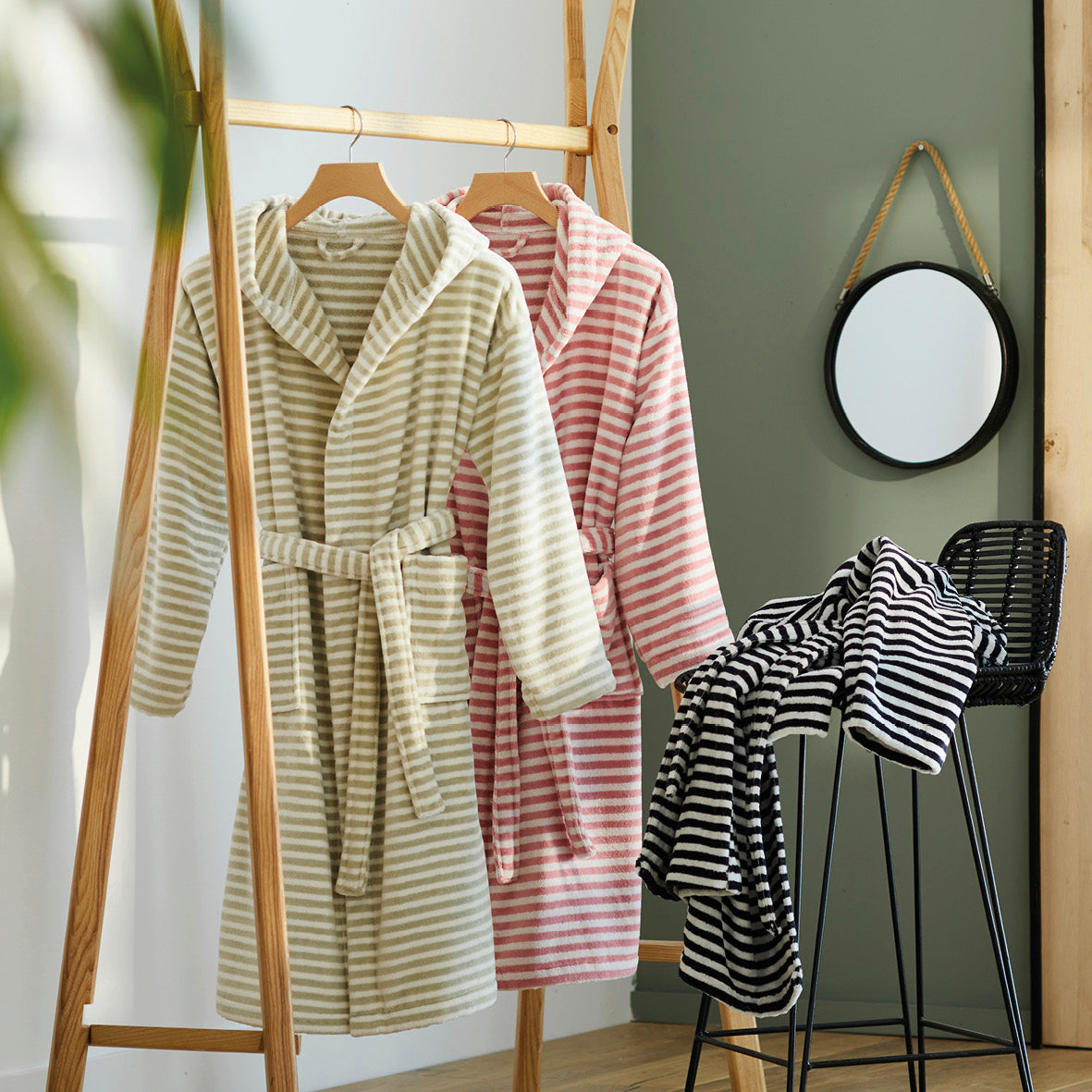 Hooded bathrobe - Cuba Green