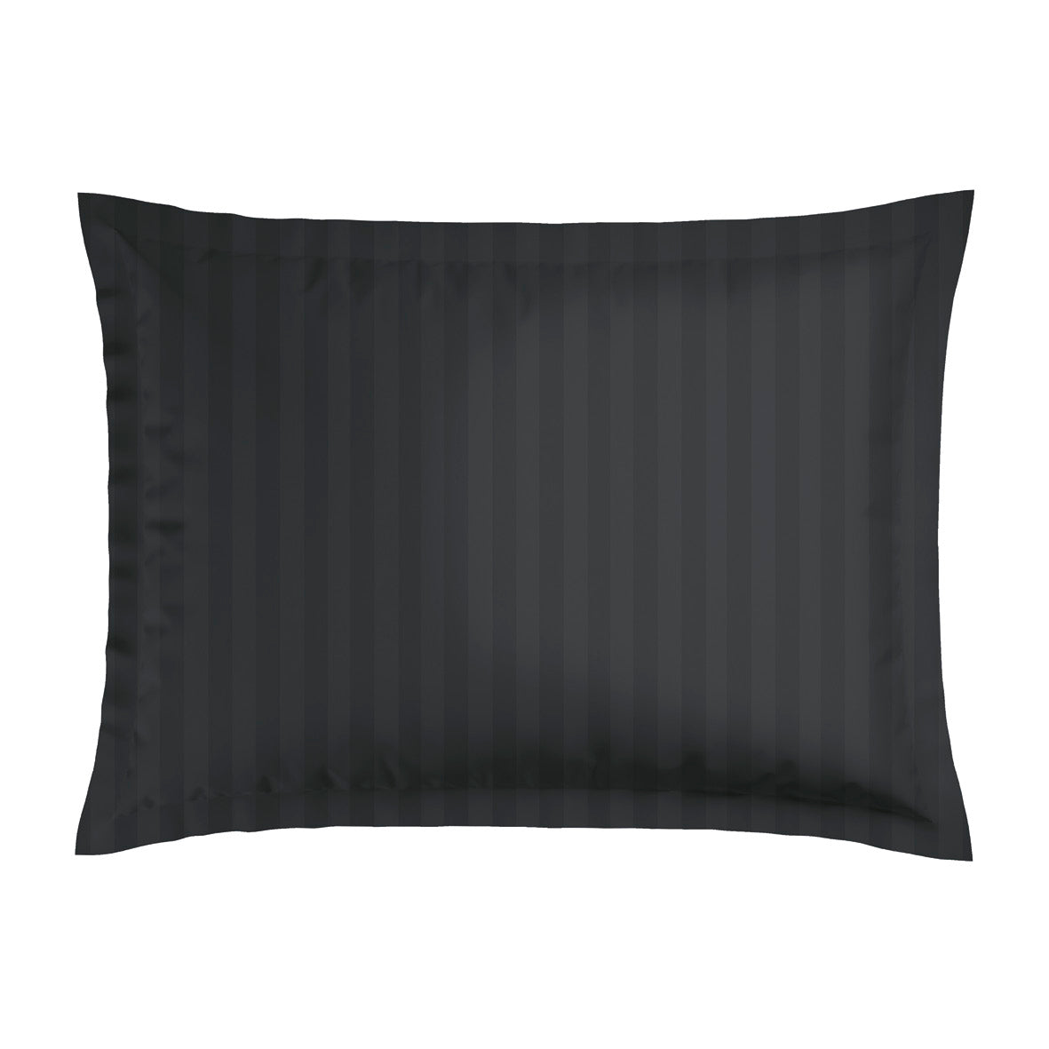 Pillowcase(s) cotton satin - Jacquard woven - dobby stripe black