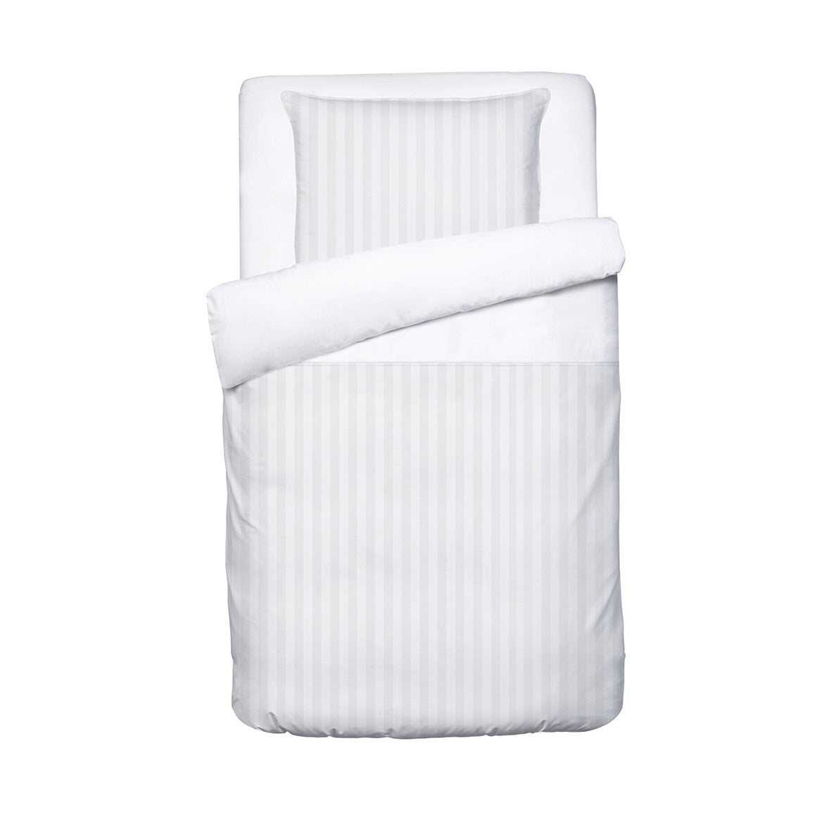 Duvet cover + pillowcase baby cotton satin - Jacquard woven - dobby stripe white