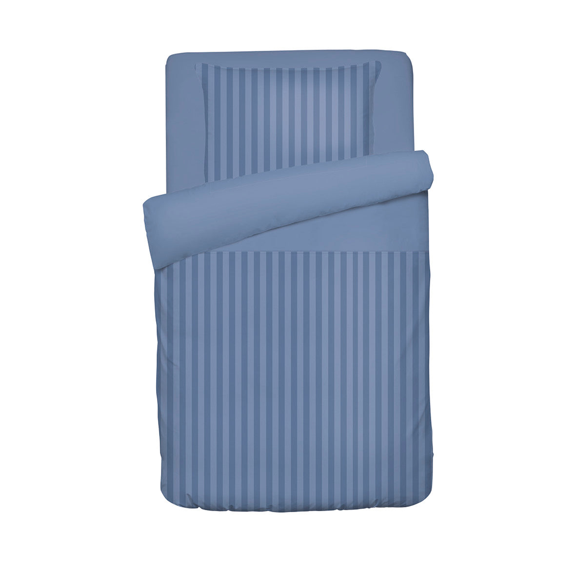 Duvet cover + pillowcase baby cotton satin - Jacquard woven - dobby stripe blue 80 x 120 cm + 35 x 45 cm