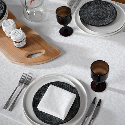 Tablecloth - Jacquard woven - Victorian White