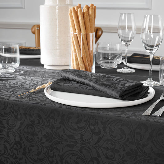 Set of 4 napkins Jacquard woven - Victorian Dark grey