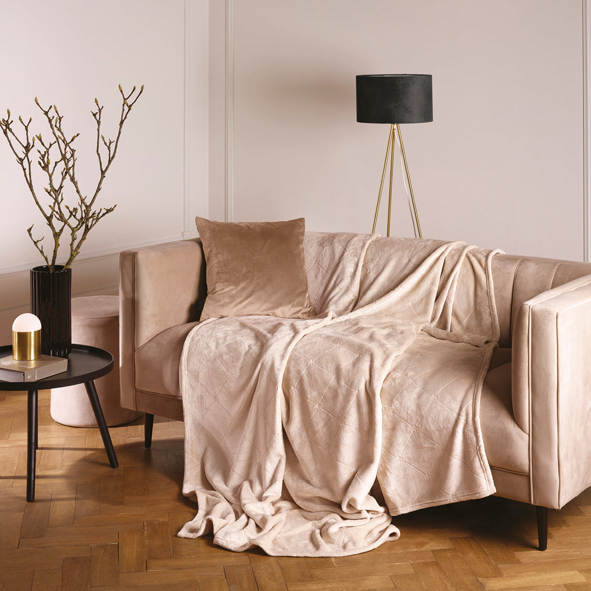 Maxi plaid Diamond Taupe - 180 x 220 cm