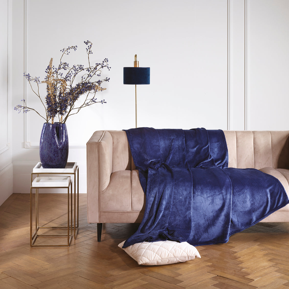 Maxi plaid Diamond Dark blue - 180 x 220 cm