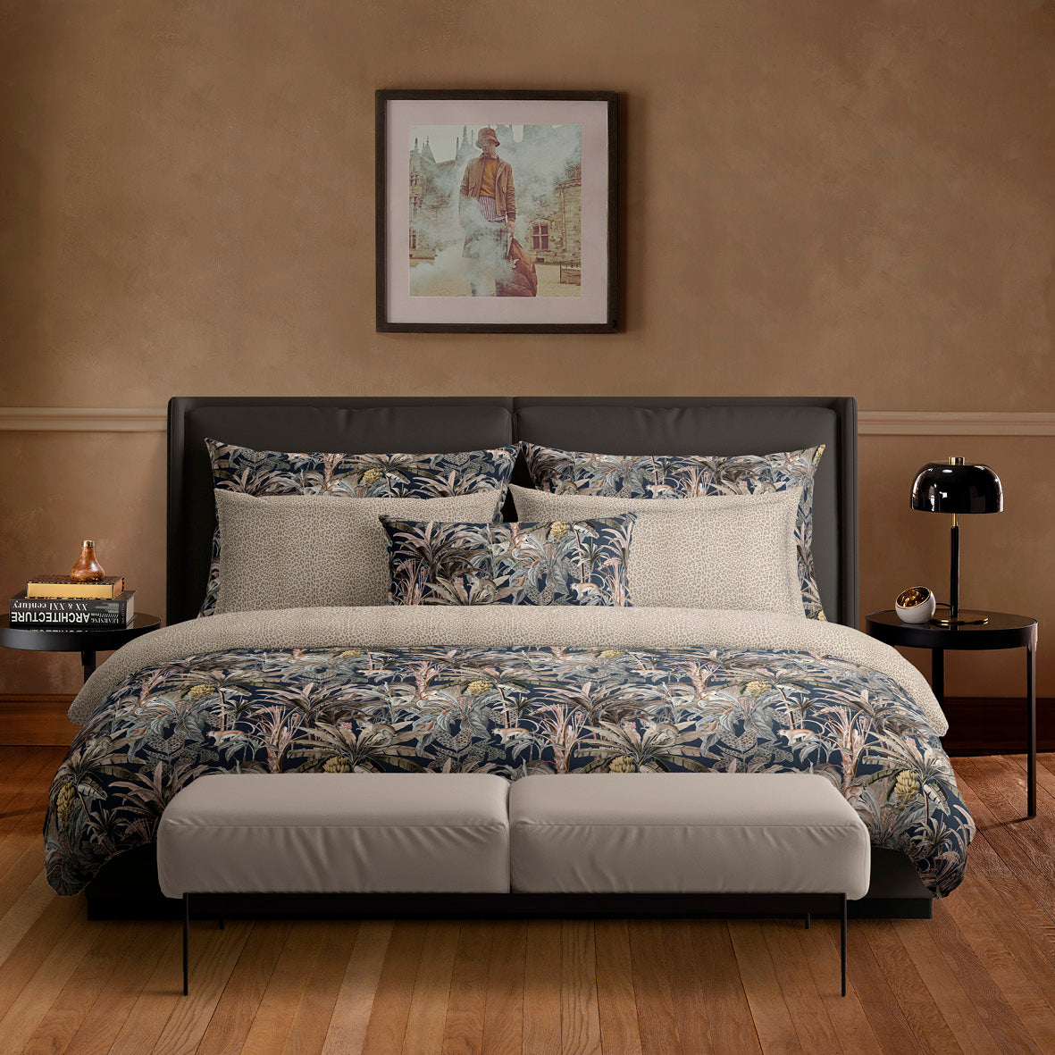 Bolster pillowcase - Leopard Taupe