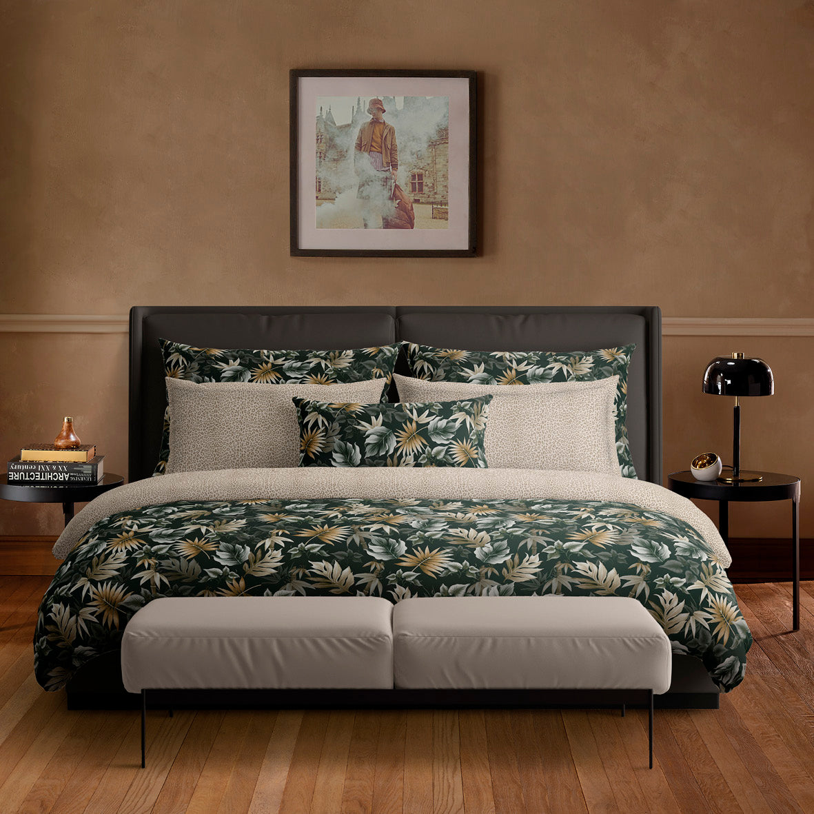 Duvet cover + pillowcase(s) cotton satin - Esprit Jungle Khaki