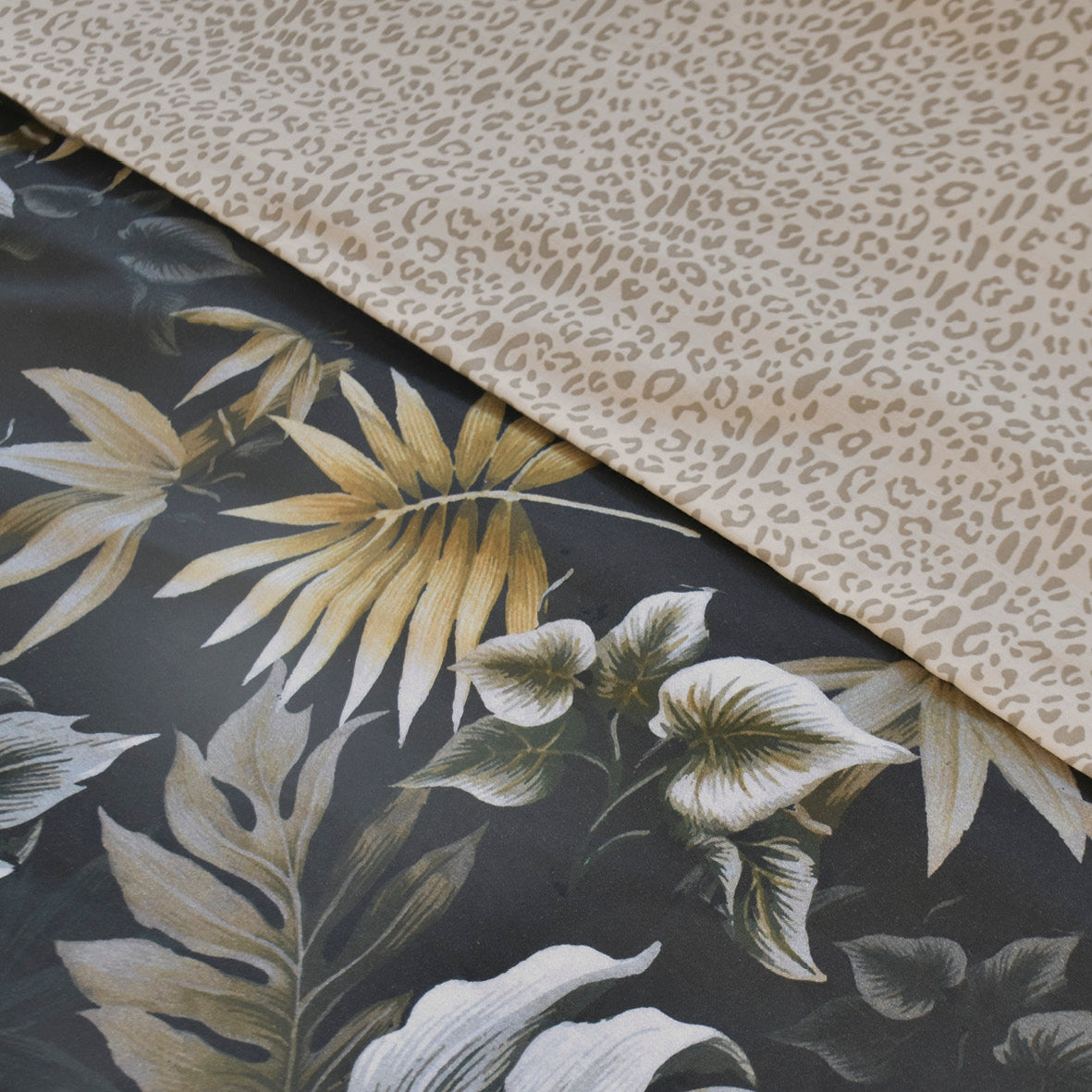 Duvet cover + pillowcase(s) cotton satin - Esprit Jungle Khaki