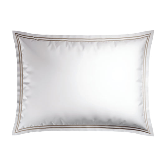 Pillowcase(s) cotton satin - Saint-Tropez White / Taupe