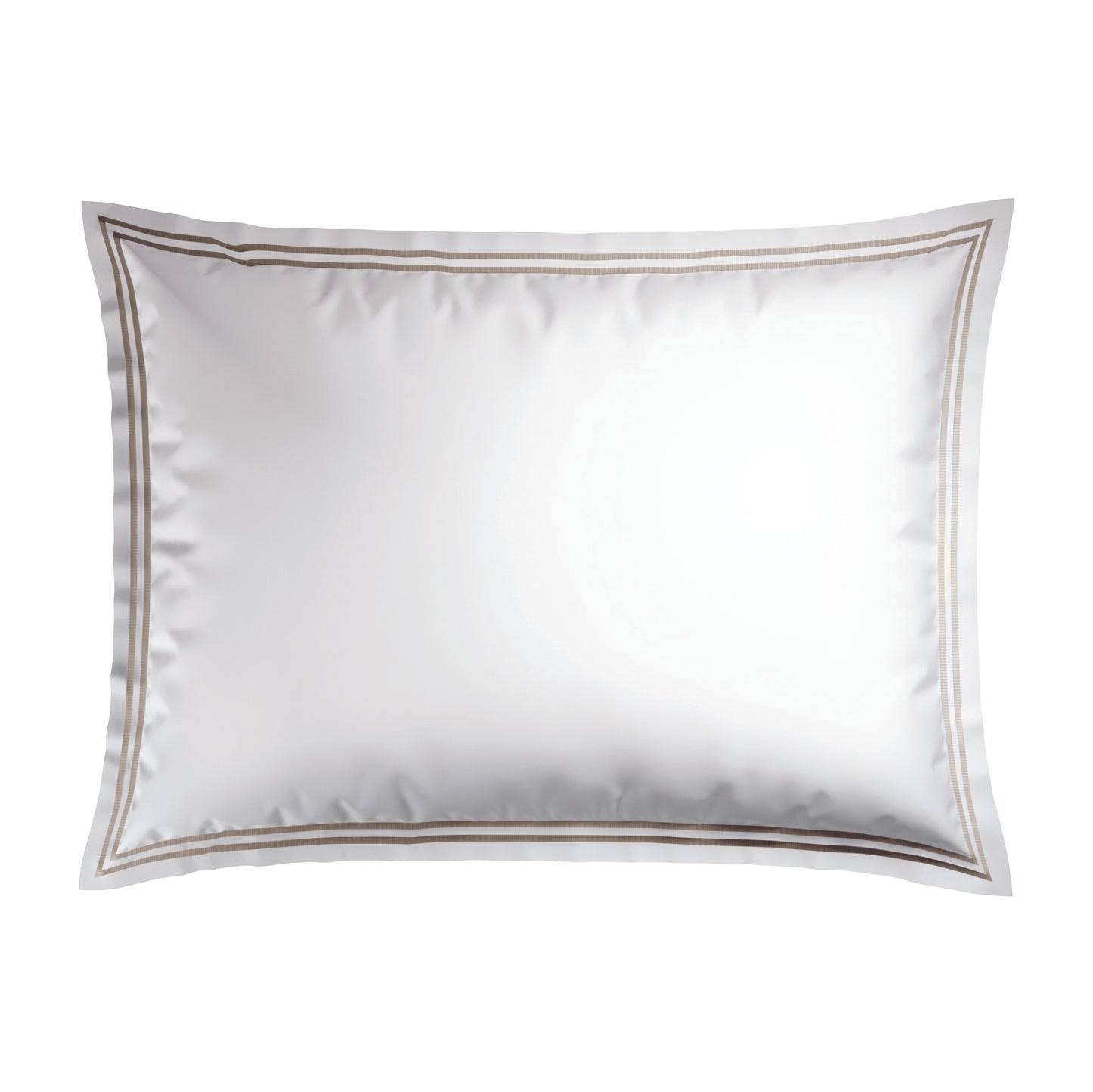 Pillowcase(s) cotton satin - Nice White / Taupe