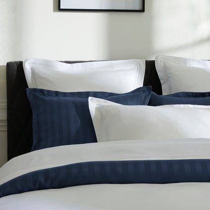 Duvet cover + pillowcase(s) cotton satin - Bastia White / White