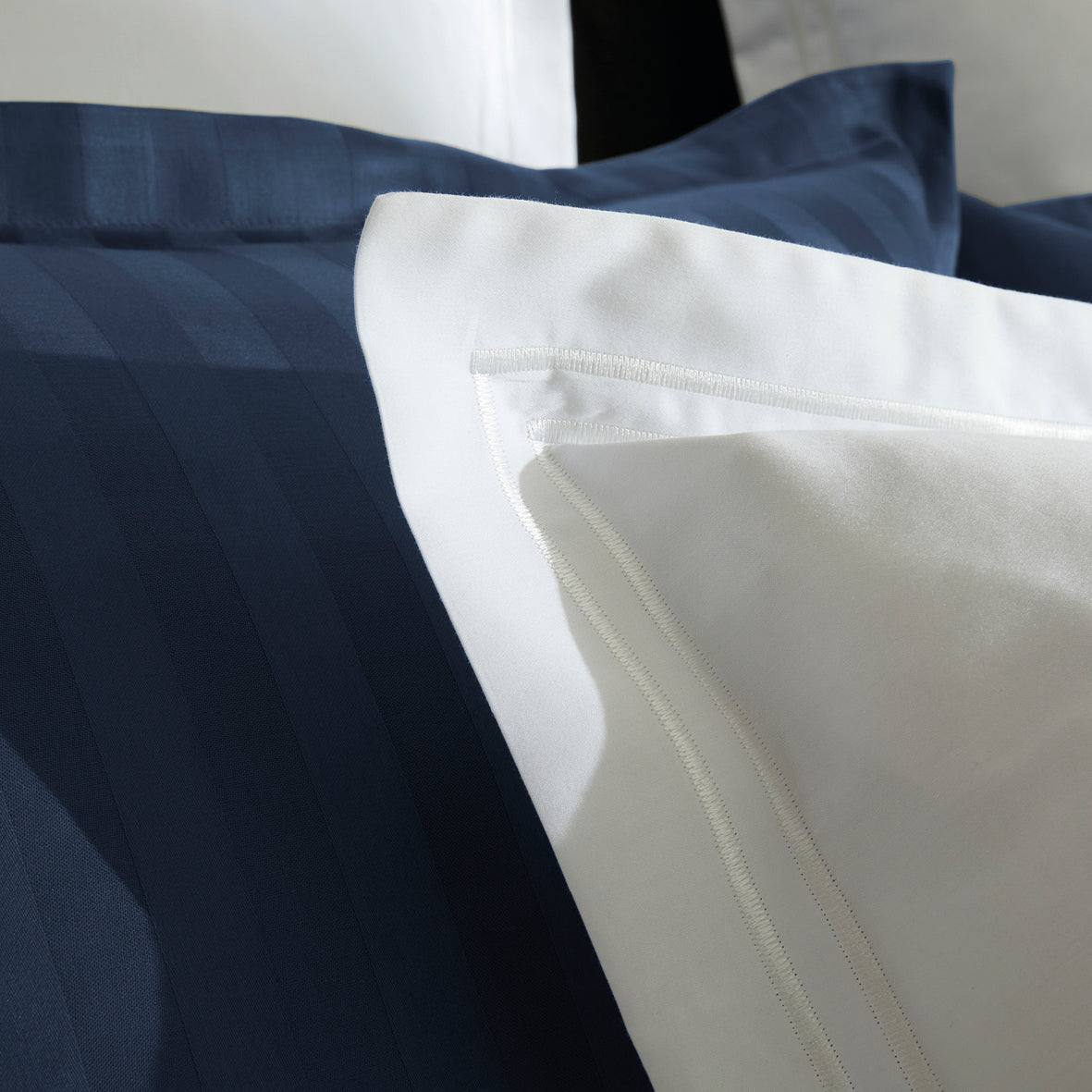 Duvet cover + pillowcase(s) cotton satin - Bastia White / White