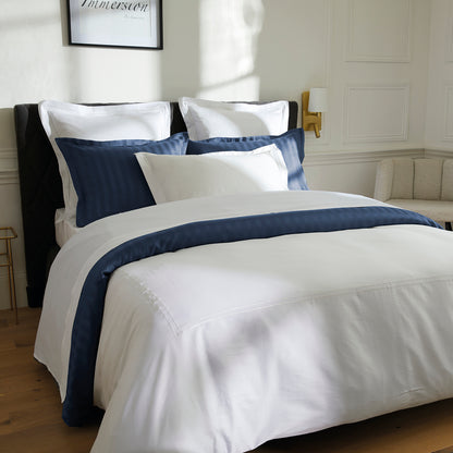 Duvet cover + pillowcase(s) cotton satin - Bastia White / White