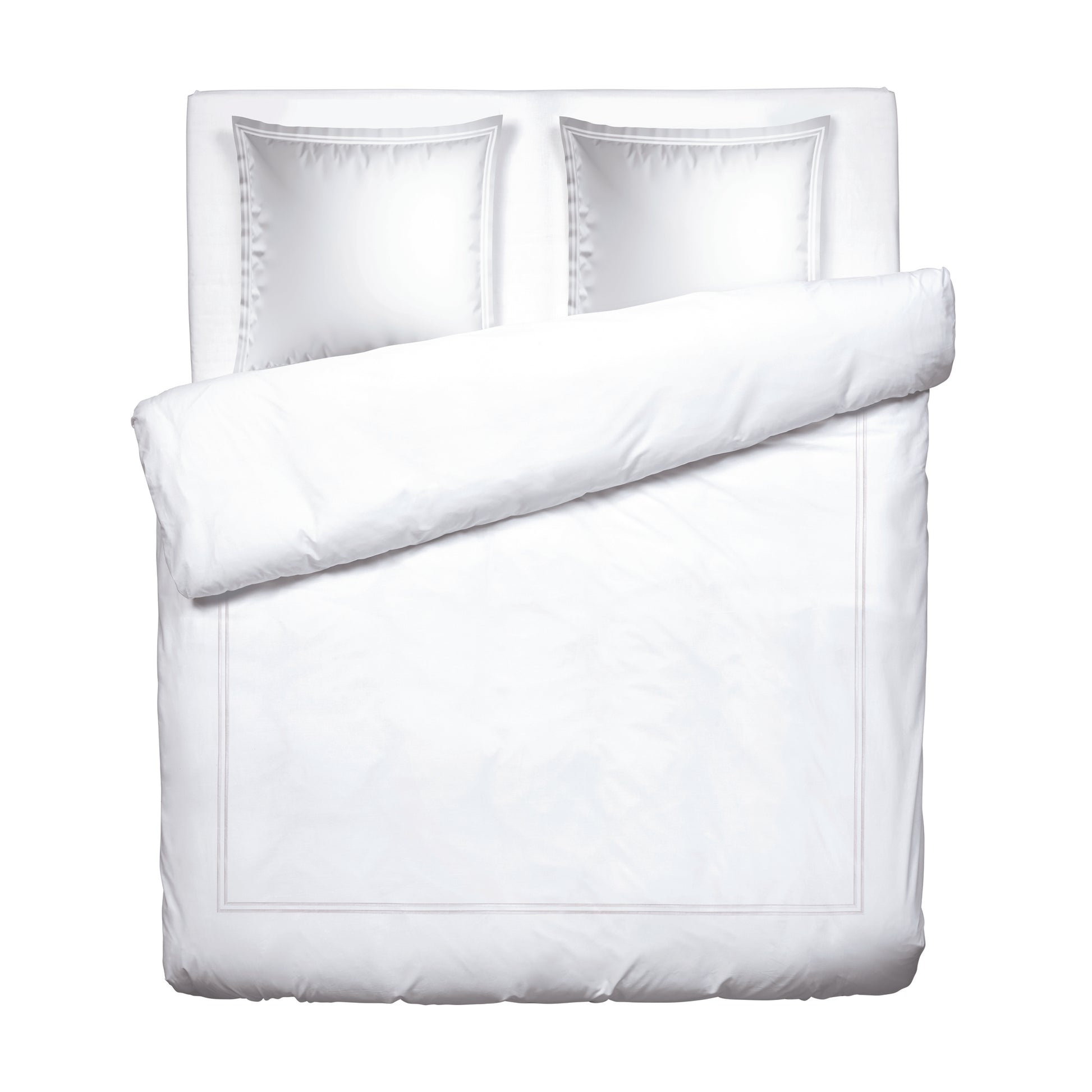 Duvet cover + pillowcase(s) cotton satin - Bastia White / White
