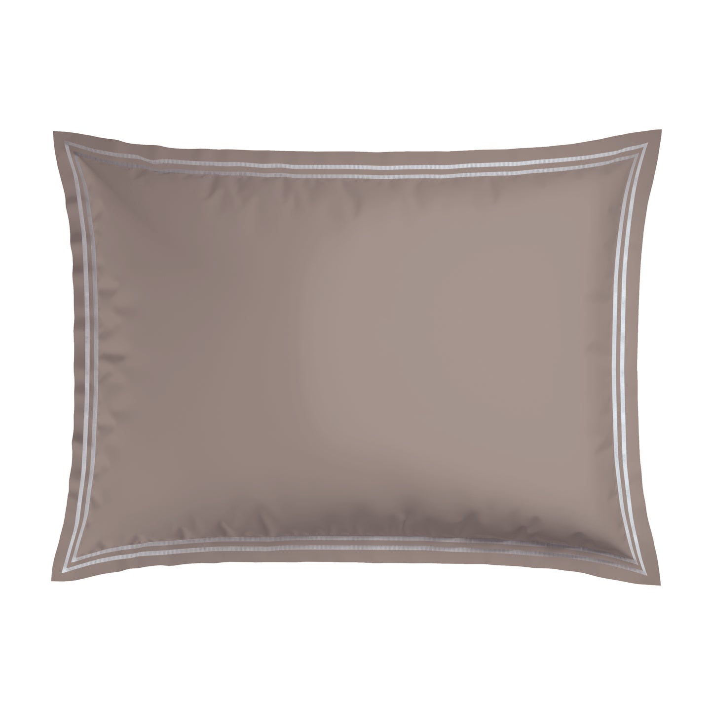 Pillowcase(s) cotton satin - Nice Taupe / White