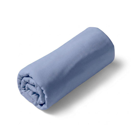 Fitted sheet - 100% cotton sateen TC200 - uni - hydrangea blue