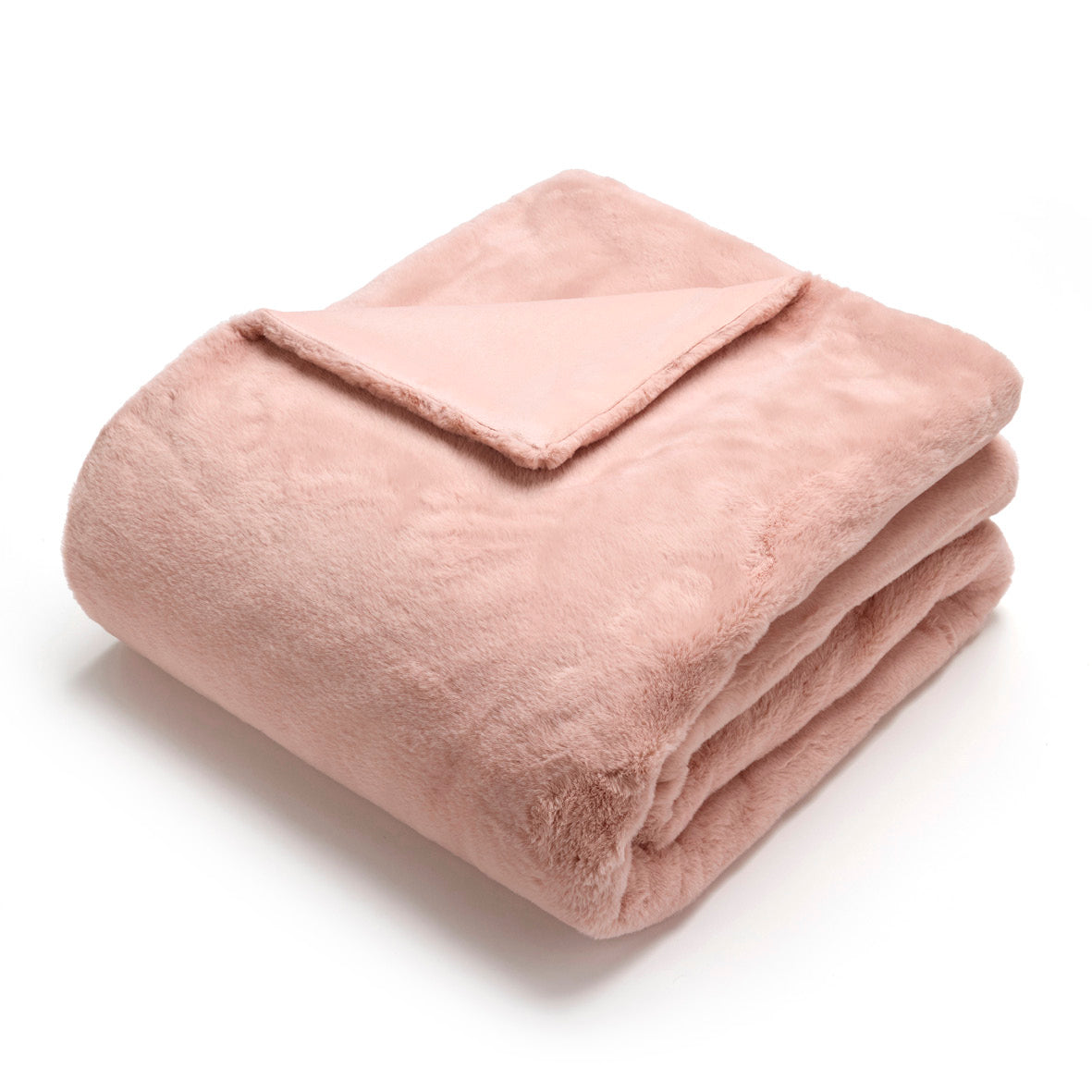Plaid imitation fourrure - Rose clair - 130 x 180 cm