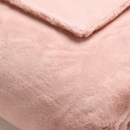 Plaid imitation fourrure - Rose clair - 130 x 180 cm