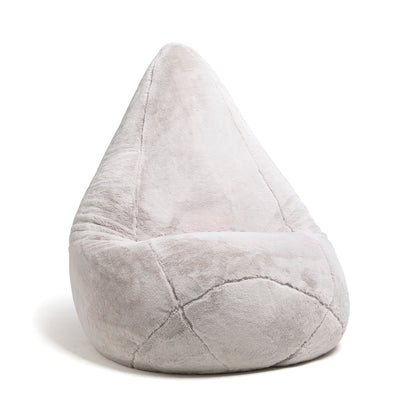 Housse de pouf sans rembourrage - douce en fausse fourrure - Gris - 130 x 80 cm