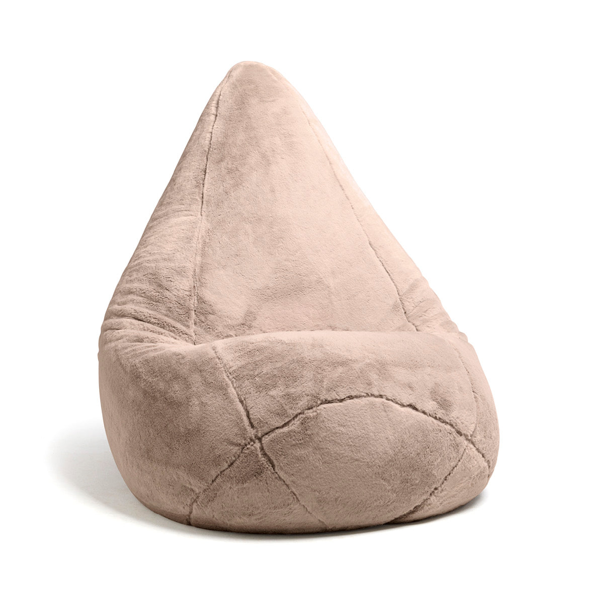 Housse de pouf sans rembourrage - douce en fausse fourrure - Beige - 130 x 80 cm